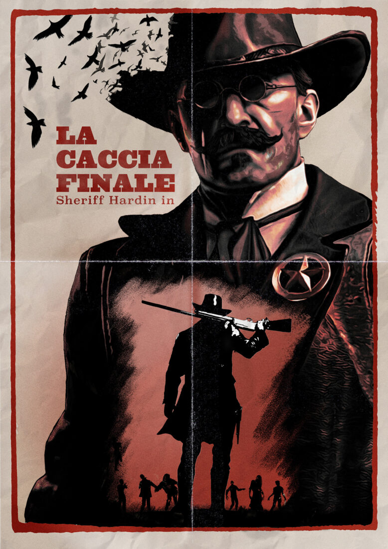 Фанатский постер к вымышленному спагетти-вестерну с изображением шерифа Уэйна Хардина. Автор Manuel Carrasco